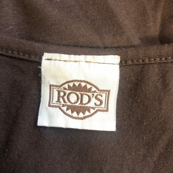 Rods Brown V-Neck Horse Graphic T-Shirt Womens Size Large Equestrian Casual - Picture 4 of 7